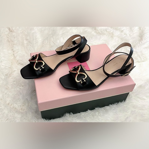 New beautiful Kate Spade New York LAGOON HEART CHAIN women’s SANDAL 9 M black - Picture 8 of 13